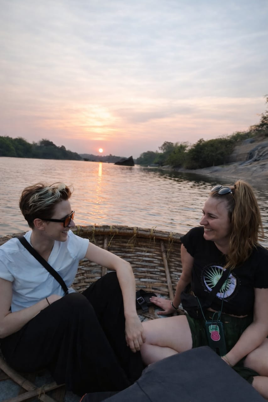 Rocky selfie with international traveller at Hampi