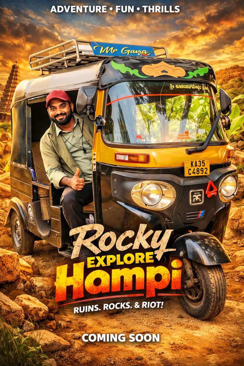 Rocky in his tuk-tuk — Explore Hampi